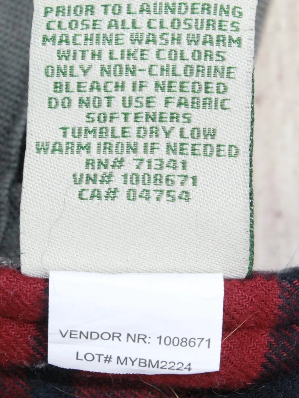 LL Bean Classic Canvas Cozy Plaid Flannel Reversible Field Coat for Dogs Large